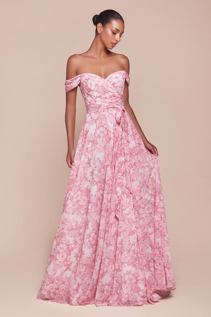 Elevate your prom night with the Ladivine 7441, a stunning off-the-shoulder A-line gown designed to turn heads. This sophisticated dress features a romantic sweetheart neckline, elegant backless design, and a dramatic train accented with a coordinating belt. The flowing A-line silhouette flatters every figure while the off-shoulder styling adds timeless glamour. Perfect for making an unforgettable entrance at prom, formal events, or special occasions where you want to feel confident and radiant.

Silhouette
