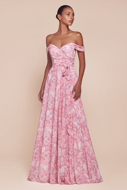 Elevate your prom night with the Ladivine 7441, a stunning off-the-shoulder A-line gown designed to turn heads. This sophisticated dress features a romantic sweetheart neckline, elegant backless design, and a dramatic train accented with a coordinating belt. The flowing A-line silhouette flatters every figure while the off-shoulder styling adds timeless glamour. Perfect for making an unforgettable entrance at prom, formal events, or special occasions where you want to feel confident and radiant.

Silhouette