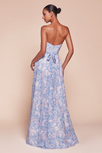 Elevate your prom night with the Ladivine 7443, a stunning strapless A-line gown designed to turn heads. This sophisticated dress features a sweetheart neckline and a backless silhouette that exudes elegance and confidence. The removable belt and sash offer versatile styling options, allowing you to customize your look for the perfect finishing touch. The flattering A-line cut provides graceful movement and a timeless silhouette that complements all body types. Ideal for prom, formal events, or special occa
