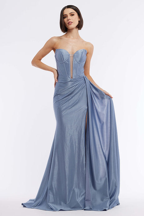 This stunning Vienna Prom 7971 Dress features a fitted corset and plunging sweetheart neckline that will accentuate your curves and make you feel confident on your special night. The cape adds a touch of elegance, making this the perfect formal gown for any pageant or prom.