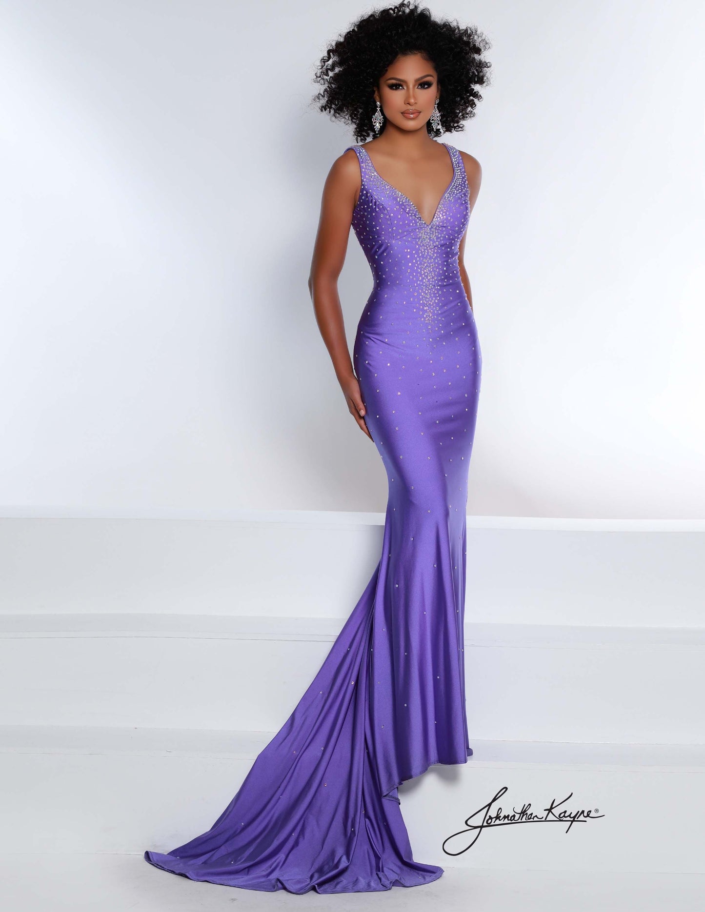 Johnathan Kayne 2445 Size 2,6,8,10 Purple Lycra Prom Dress Corset Backless Pageant crystal gown corset