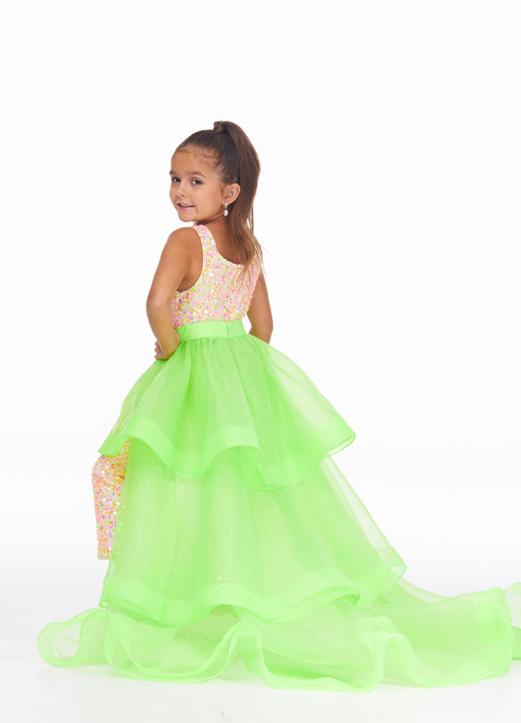Ashley Lauren 8025 Sparkle at your next event in this fully beaded girls pageant jumpsuit. The top has modern tank style straps. The straight leg pants are complete with pockets.  Colors Multi/Ivory, Mint, Neon Green, Neon Orange, Red, Royal  Sizes 2, 4, 6, 8, 10, 12, 14, 16  Fully Beaded Jumpsuit Straight Pant Pockets Jumpsuit ONLY - Overskirt pictured purchased separately style 8065!!!