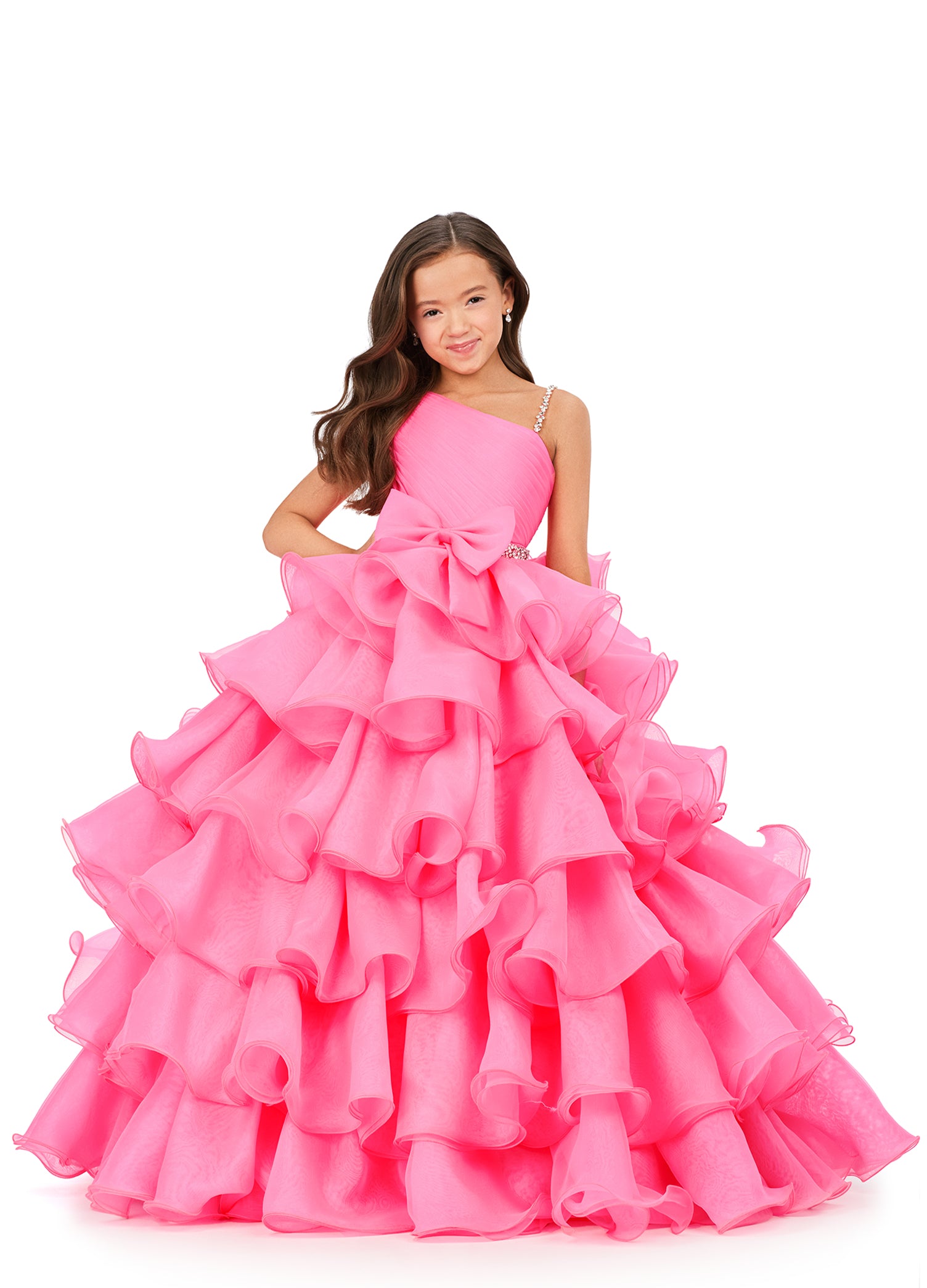 pink pageant dresses for juniors Pink Girls Pageant Dresses,Ruffle Formal Prom Dress for Teens,GPD0006, J10 / Turquoise