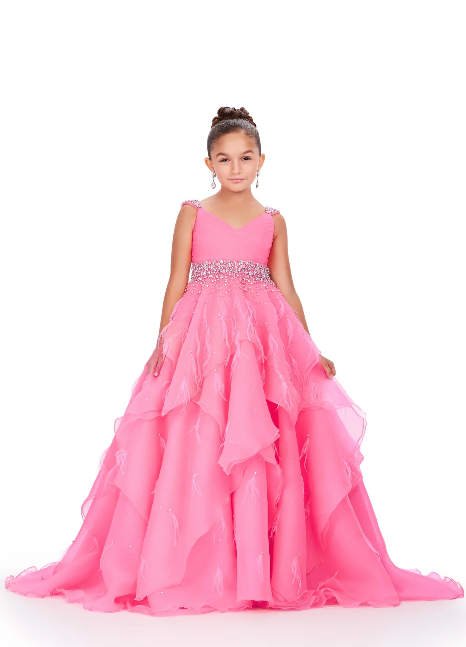 Royal Blue Kids Ball Gown Tulle Party Dress TCHK212 - TeenTina