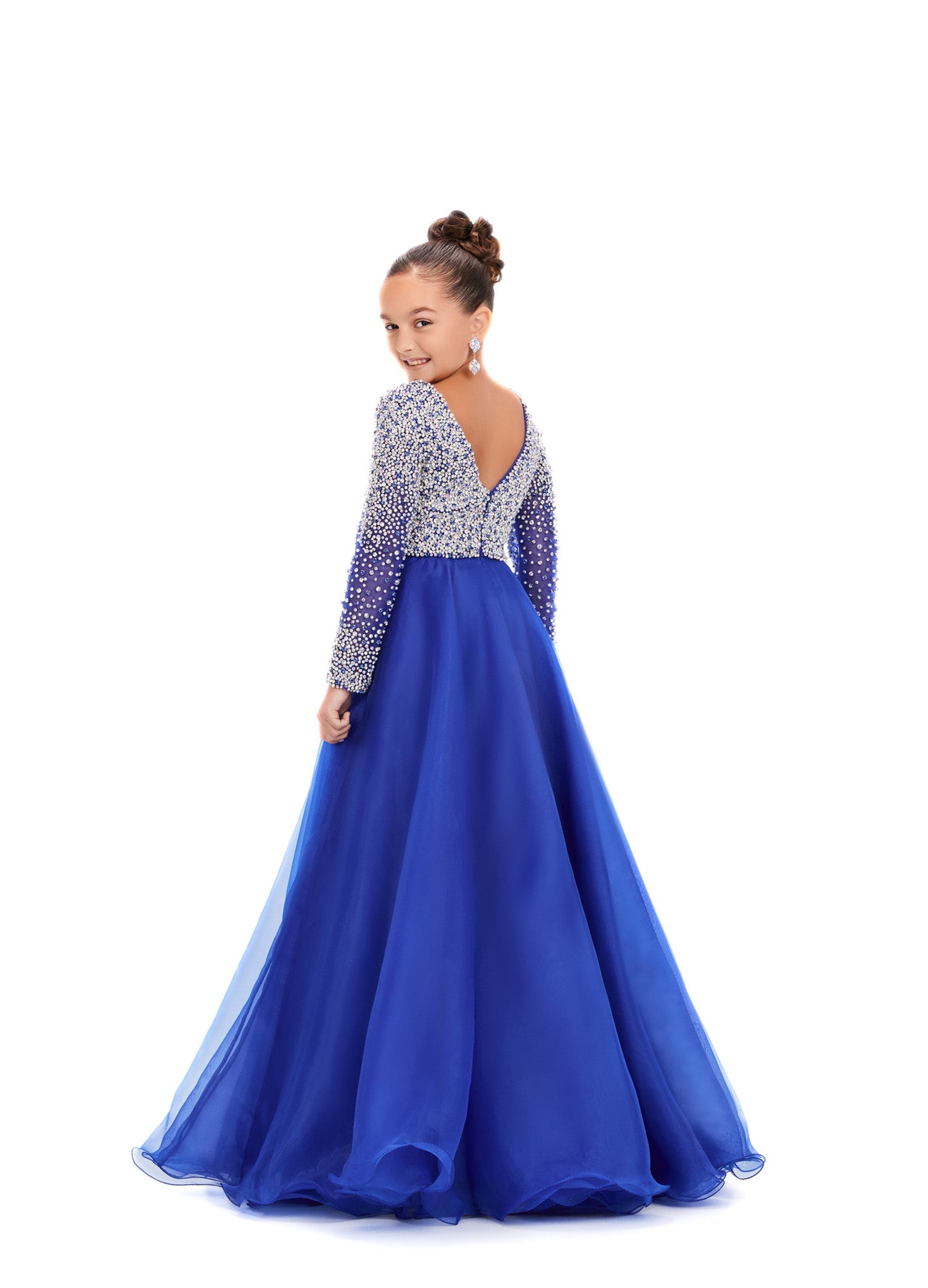 Ashley Lauren Kids 8271 Size 6 Hot Pink Girls Pageant Dress Crystal Long Sleeve A Line Pageant Dress Beaded Gown Ashley Lauren Kids 8271 Size 6 Hot Pink Girls Pageant Dress Crystal Long Sleeve A Line Pageant Dress Beaded Gown