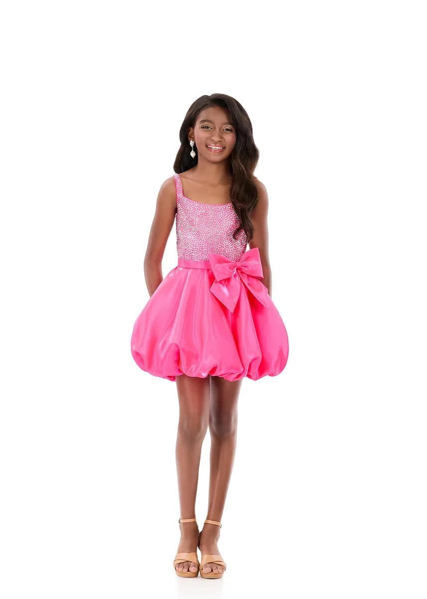 ASHLEYlauren Style 8328 Girls Short Dress Bubble Skirt Bow