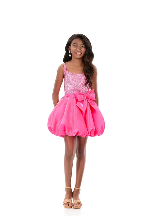 ASHLEYlauren Style 8328 Girls Short Dress Bubble Skirt Bow