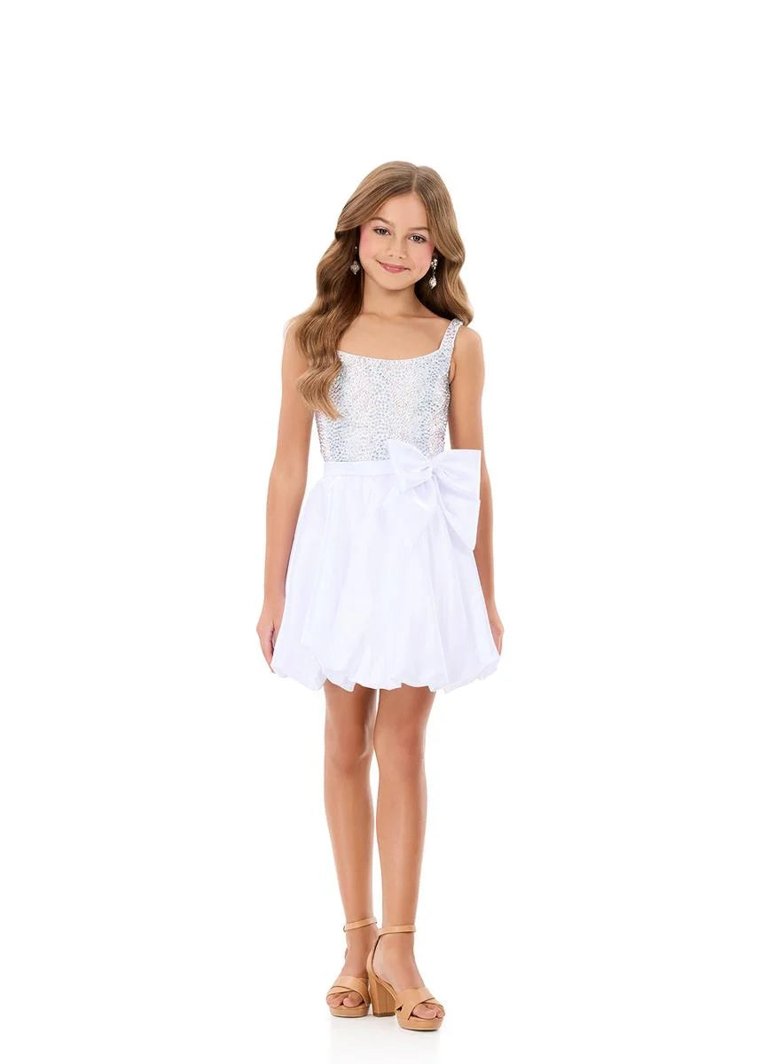 ASHLEYlauren Style 8328 Girls Short Dress Bubble Skirt Bow