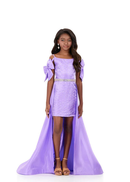 ASHLEYlauren 8330 Girls Short Dress with Overskirt Pageant Wear