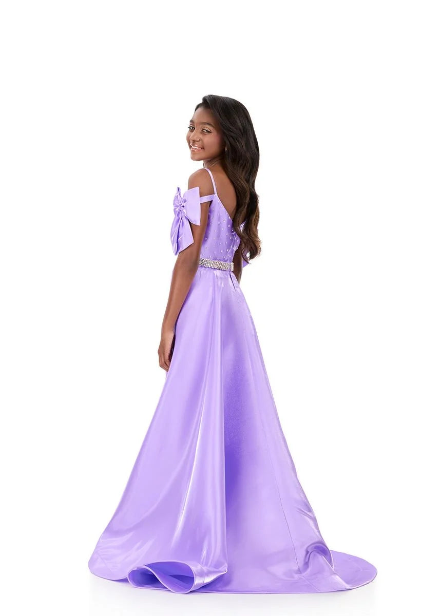 ASHLEYlauren 8330 Girls Short Dress with Overskirt Pageant Wear