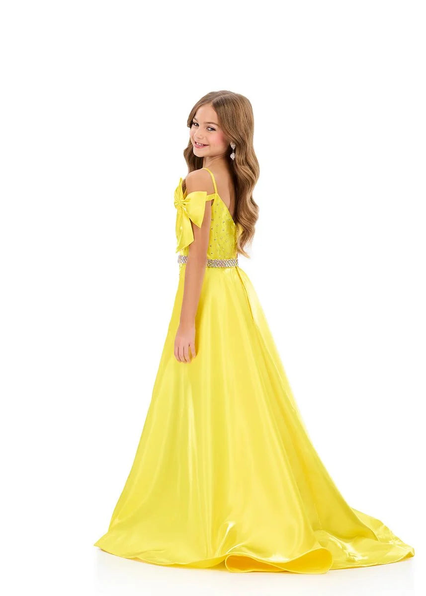 ASHLEYlauren 8330 Girls Short Dress with Overskirt Pageant Wear