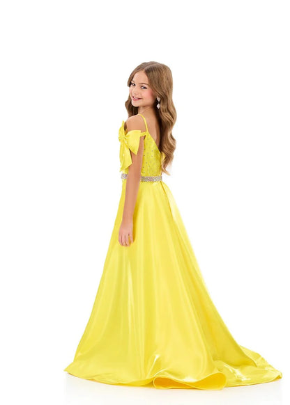 ASHLEYlauren 8330 Girls Short Dress with Overskirt Pageant Wear