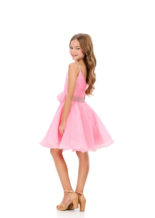 ASHLEYlauren 8331 Kids Organza Fit and Flare Dress