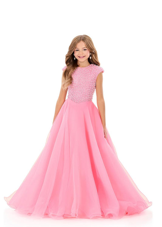 ASHLEYlauren 8334 Girls Pearl Pageant Dress Ballgown