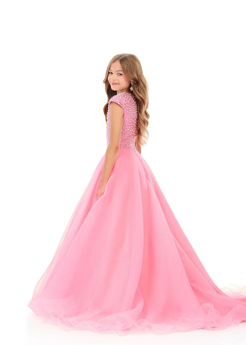 ASHLEYlauren 8334 Girls Pearl Pageant Dress Ballgown