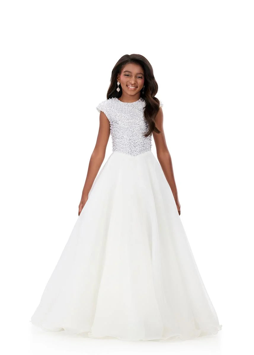 ASHLEYlauren 8334 Girls Pearl Pageant Dress Ballgown