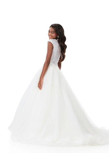 ASHLEYlauren 8334 Girls Pearl Pageant Dress Ballgown