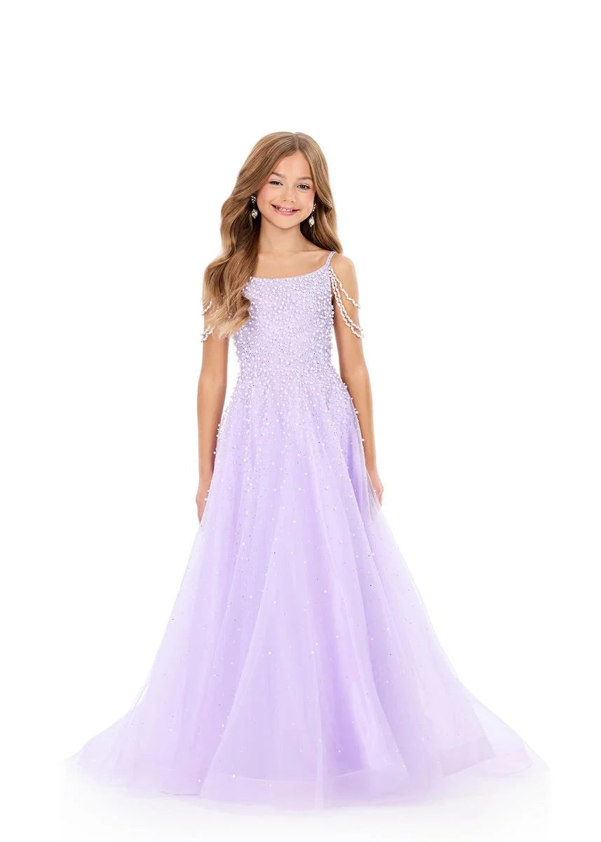 ASHLEYlauren 8335 Size 4 LILAC Girls Pageant Dress Pearls