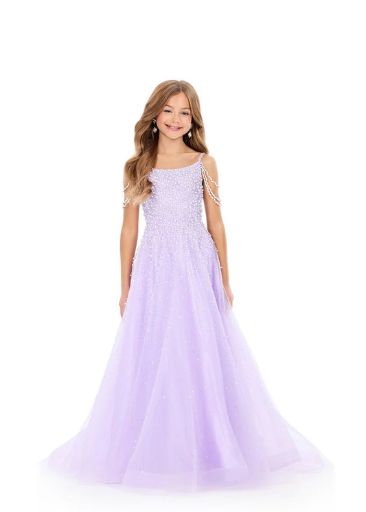ASHLEYlauren 8335 Size 4 LILAC Girls Pageant Dress Pearls