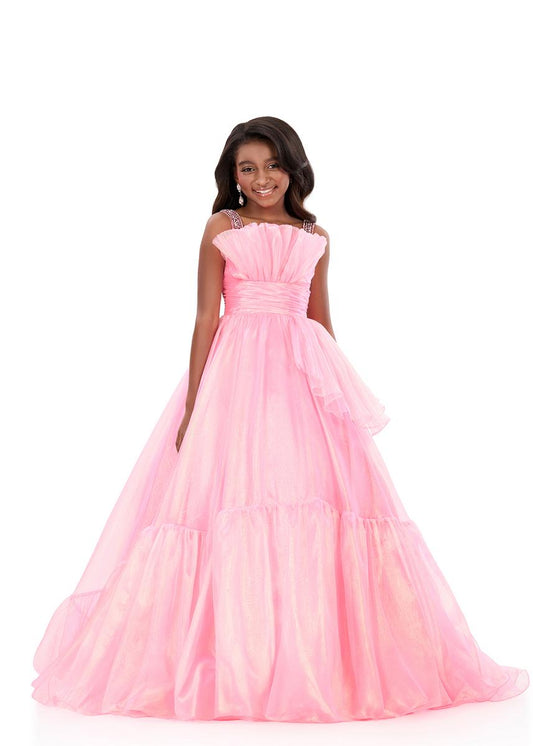 ASHLEYlauren 8345 Girls Shimmering Ball Gown