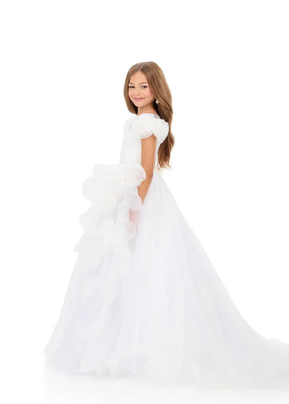 ASHLEYlauren 8346 Girls Pageant Dress Organza Flowers