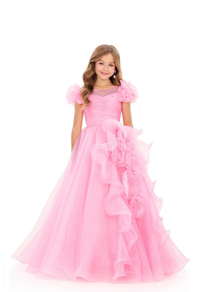 ASHLEYlauren 8346 Girls Pageant Dress Organza Flowers