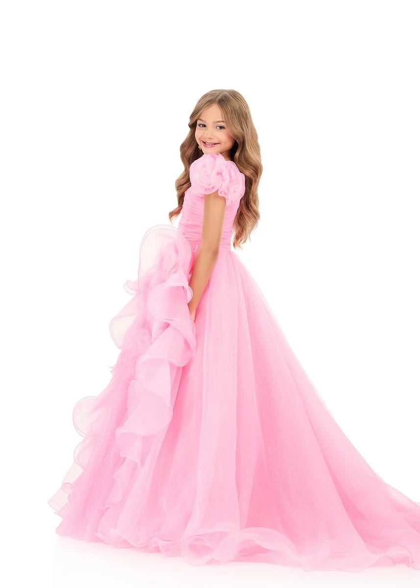 ASHLEYlauren 8346 Girls Pageant Dress Organza Flowers