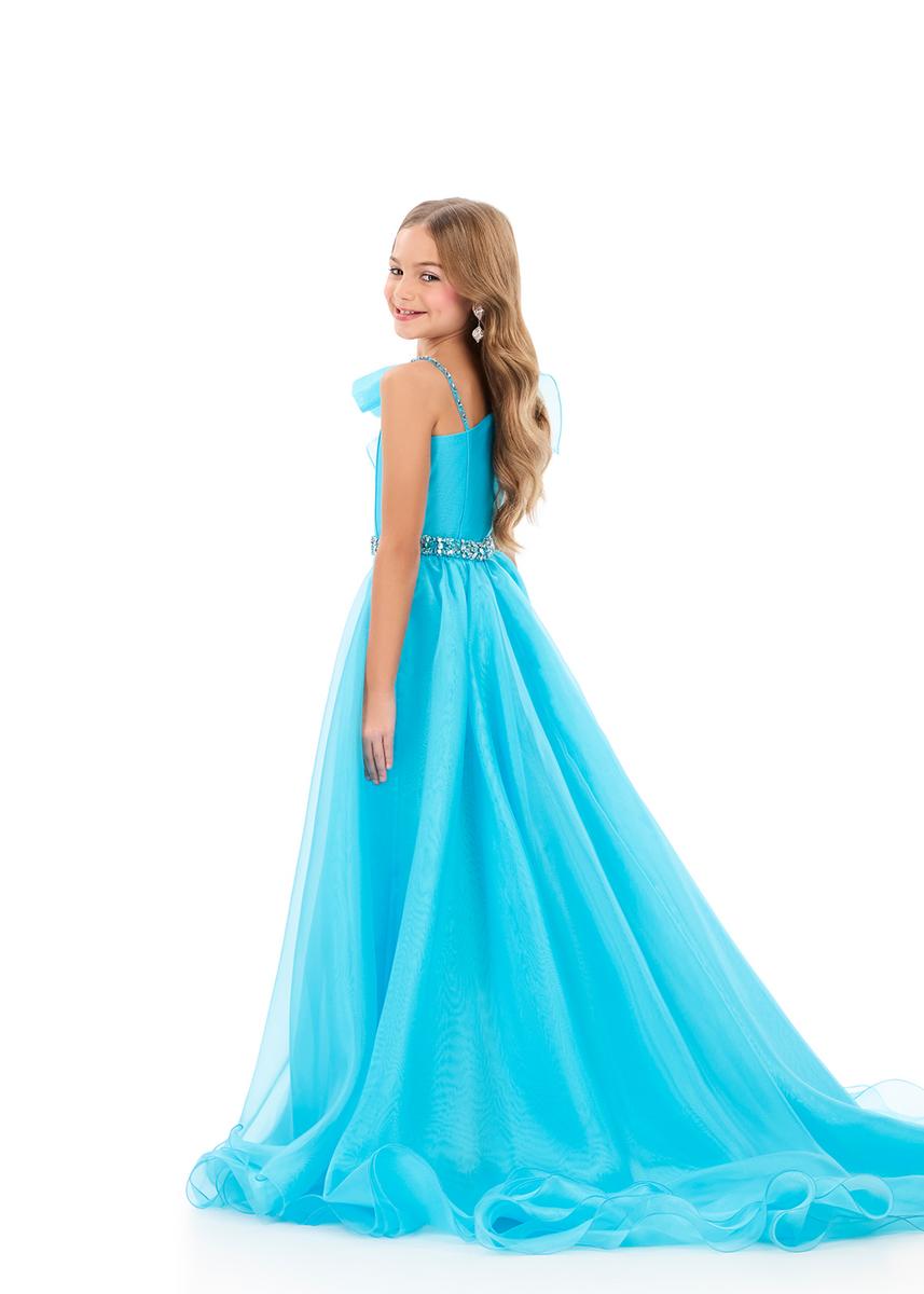 ASHLEYlauren 8348 Girls Romper with Overskirt