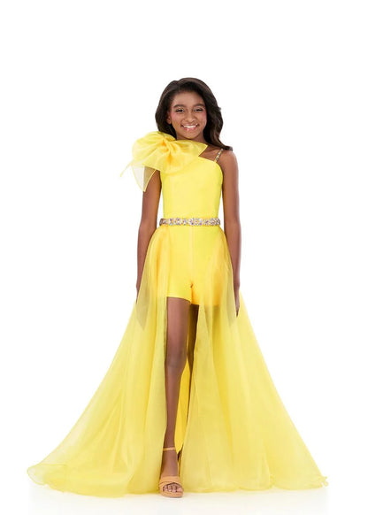 ASHLEYlauren 8348 Girls Romper with Overskirt