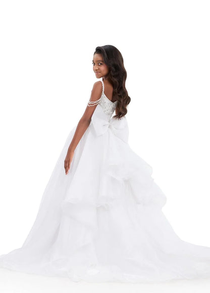 ASHLEYlauren 8356 Girls Pageant Gown Large Back Bow