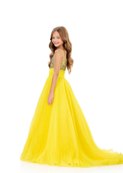 Ashleylauren 8367 Kids One Shoulder Pageant Gown