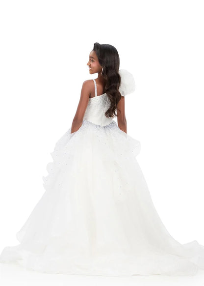 ASHLEYlauren 8368 Girls Pageant Dress Tiered Organza Skirt