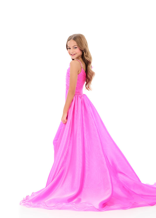 Ashleylauren 8373 Girls Pageant Jumpsuit with Cape