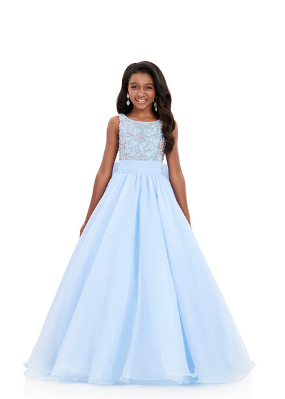 Ashleylauren 8375 Girls Pageant Gown Ball Gown Bow