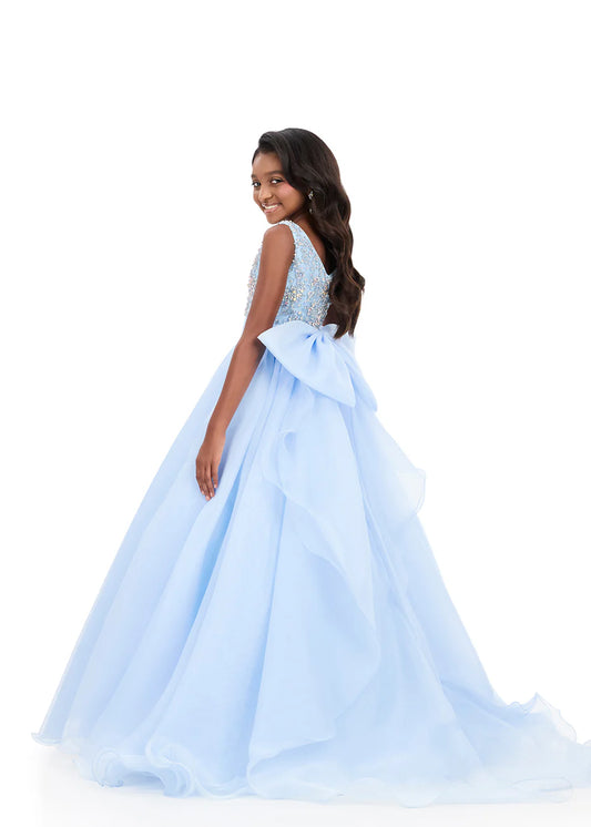 ASHLEYlauren 8375 Girls Pageant Gown Ball Gown Bow Back