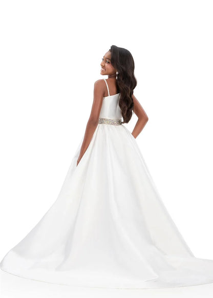 Ashleylauren 8379 Girls Pageant Dress A line One Shoulder