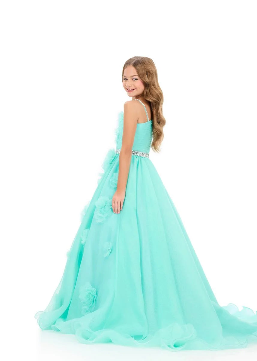 Ashleylauren 8380 Girls Pageant Dress One Shoulder