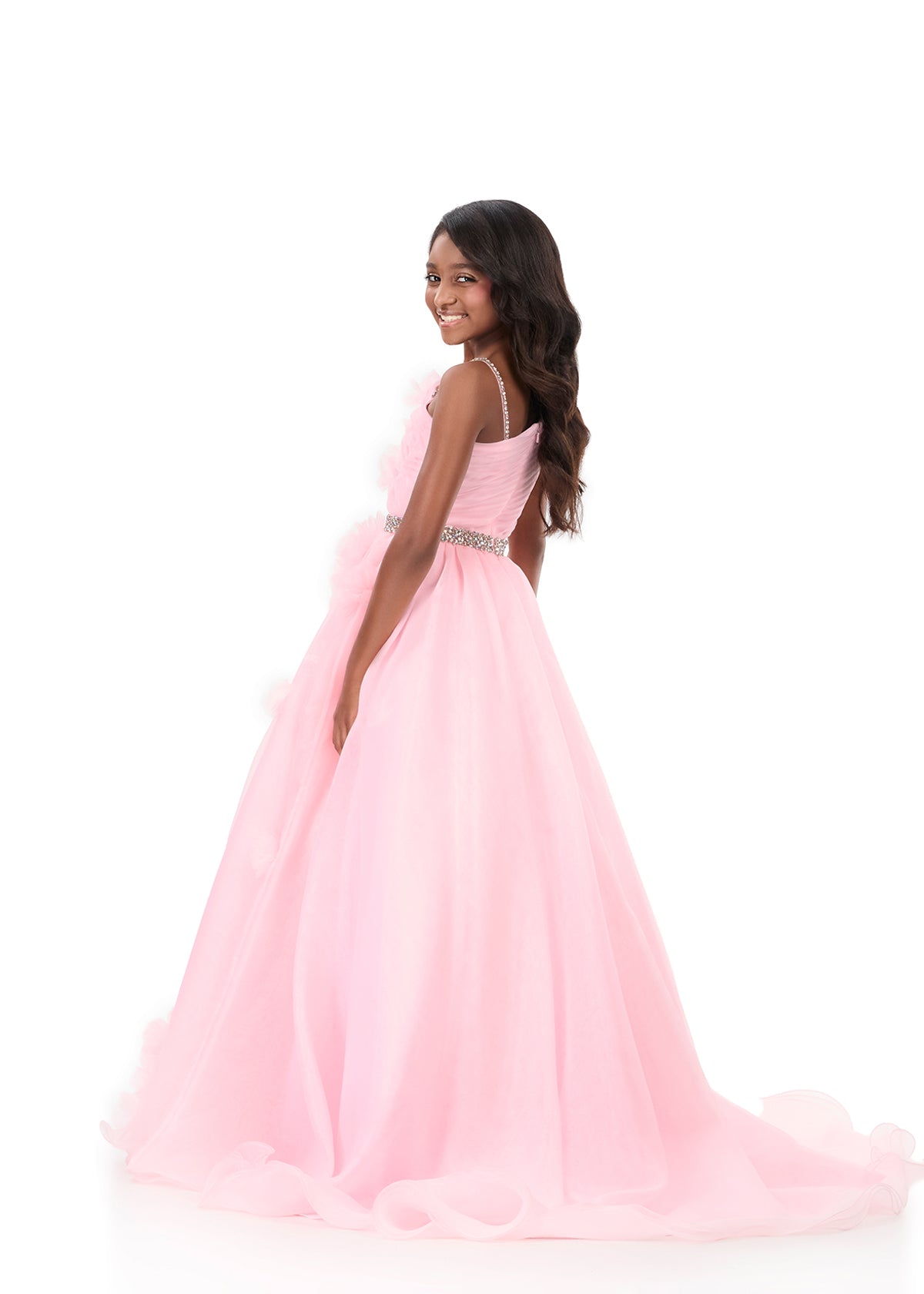 Ashleylauren 8380 Girls Pageant Dress One Shoulder