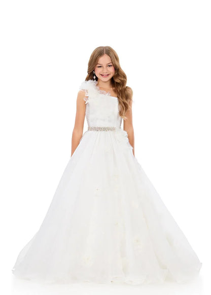 Ashleylauren 8380 Girls Pageant Dress One Shoulder
