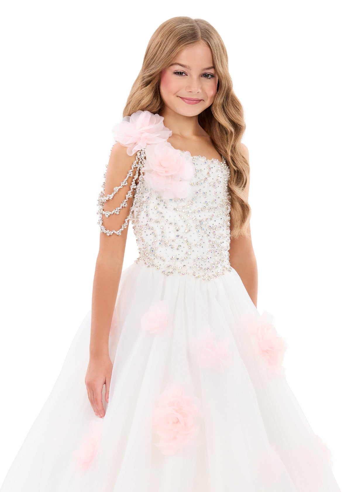 Ashleylauren 8381 Girls Pageant Dress One Shoulder Heavy Crystal Beading Mint / 14 Ashleylauren 8381 Girls Pageant Dress One Shoulder Heavy Crystal Beading Mint / 14