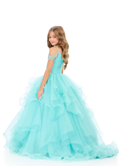 Ashleylauren 8383 Girls Pageant Dress Layered Organza