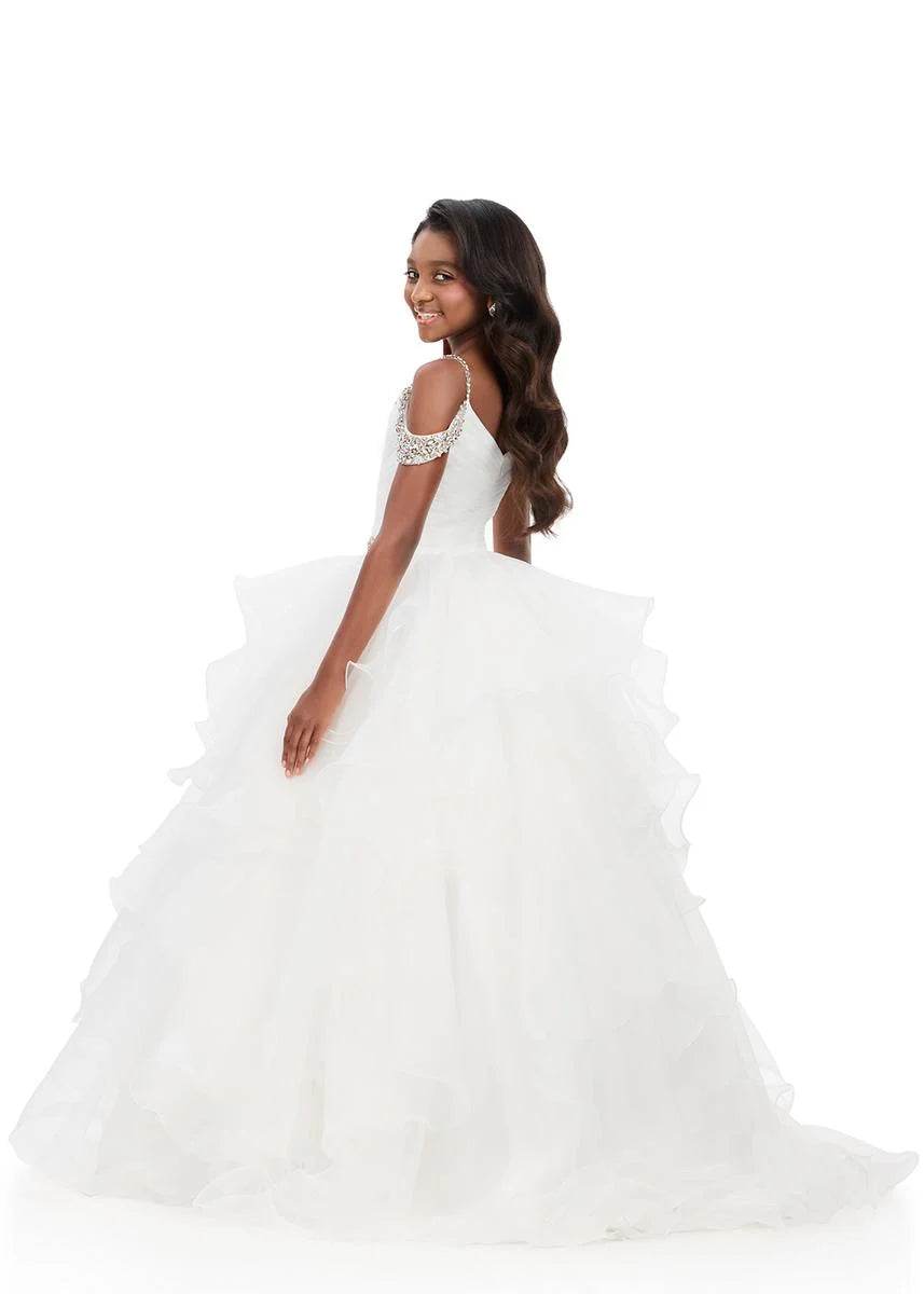 Ashleylauren 8383 Girls Pageant Dress Layered Organza