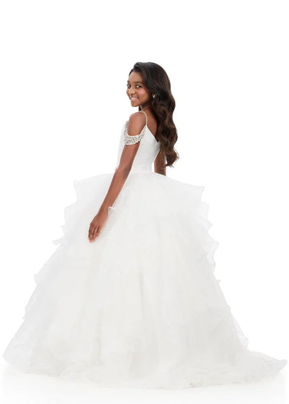 Ashleylauren 8383 Girls Pageant Dress Layered Organza