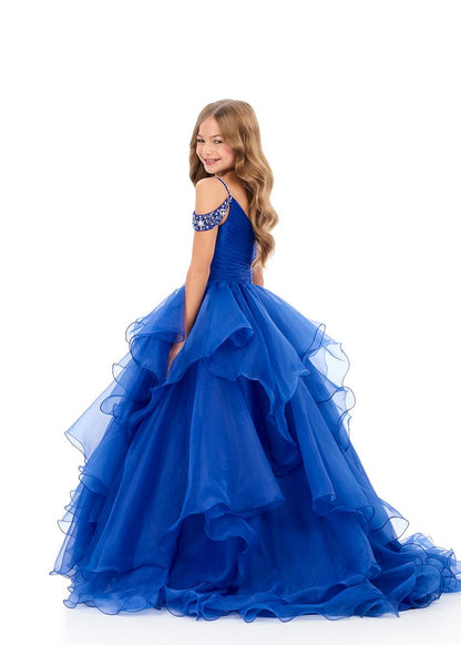 Ashleylauren 8383 Girls Pageant Dress Layered Organza