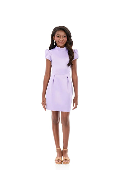 Ashleylauren 8384 Girls Short Dress Cut Out Back Oversized Bow