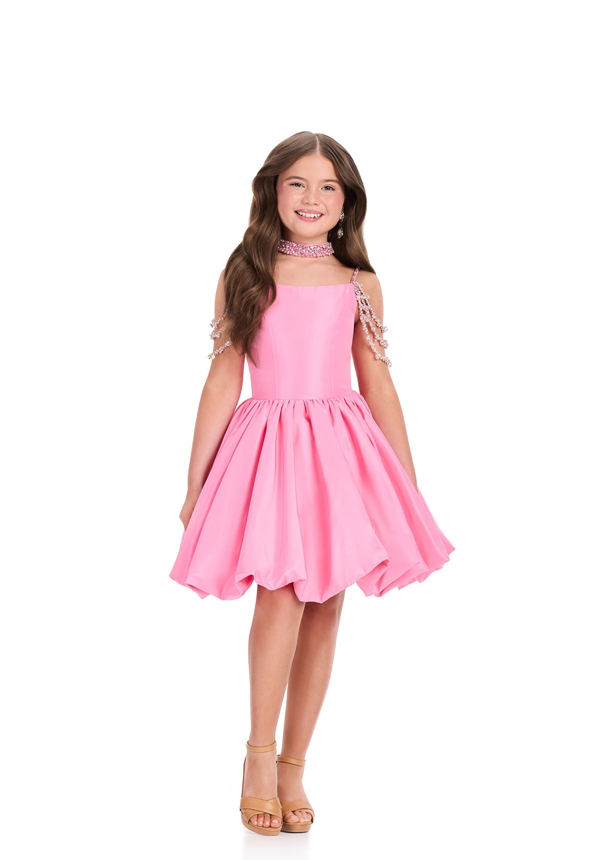 ASHLEYlauren 8397 girls short dress flared skirt