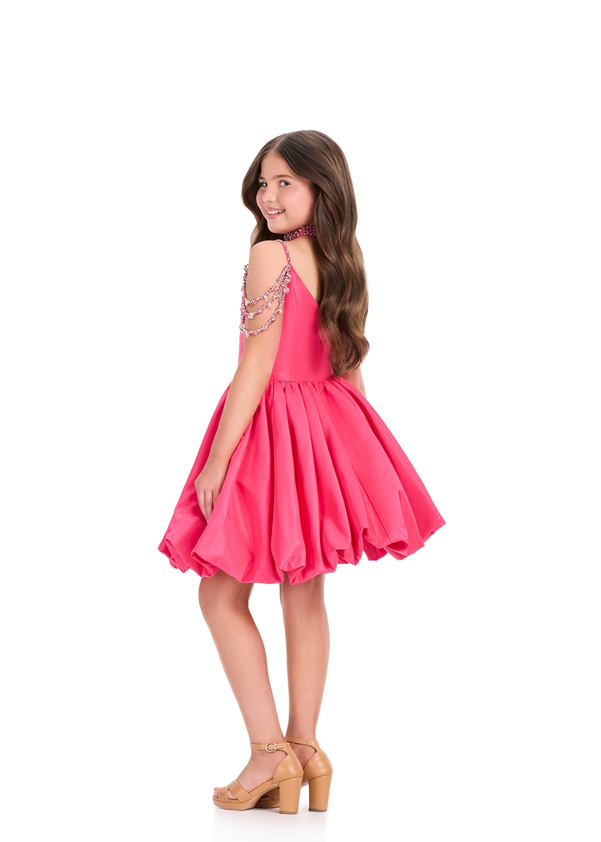 ASHLEYlauren 8397 girls short dress flared skirt
