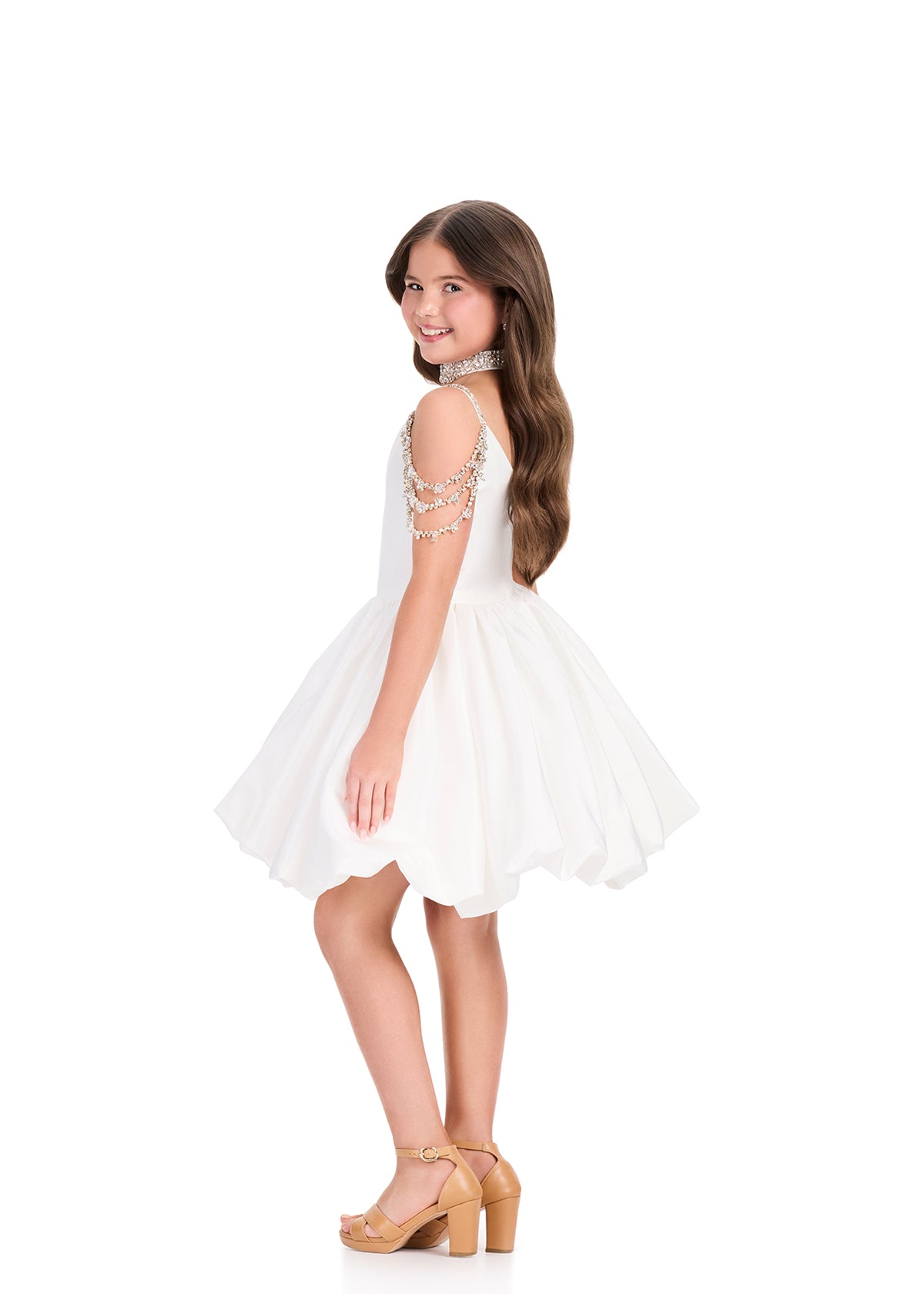 ASHLEYlauren 8397 girls short dress flared skirt