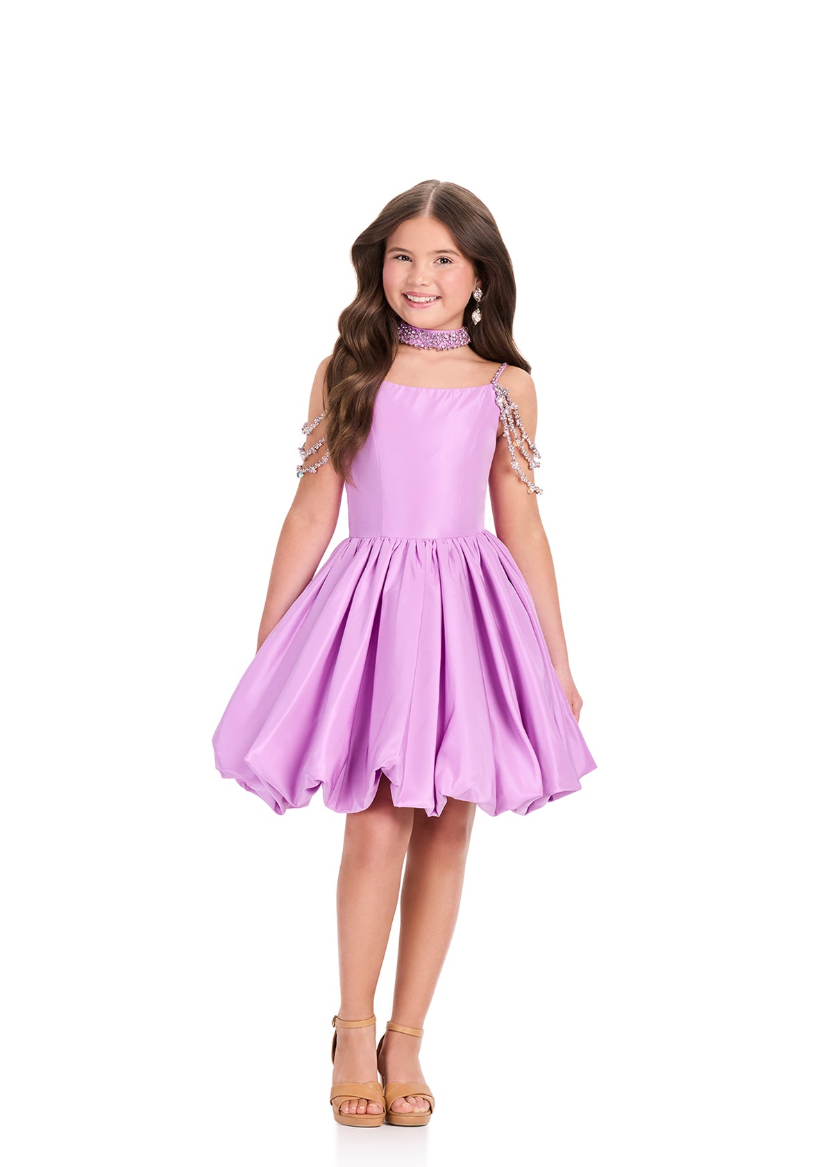 ASHLEYlauren 8397 girls short dress flared skirt