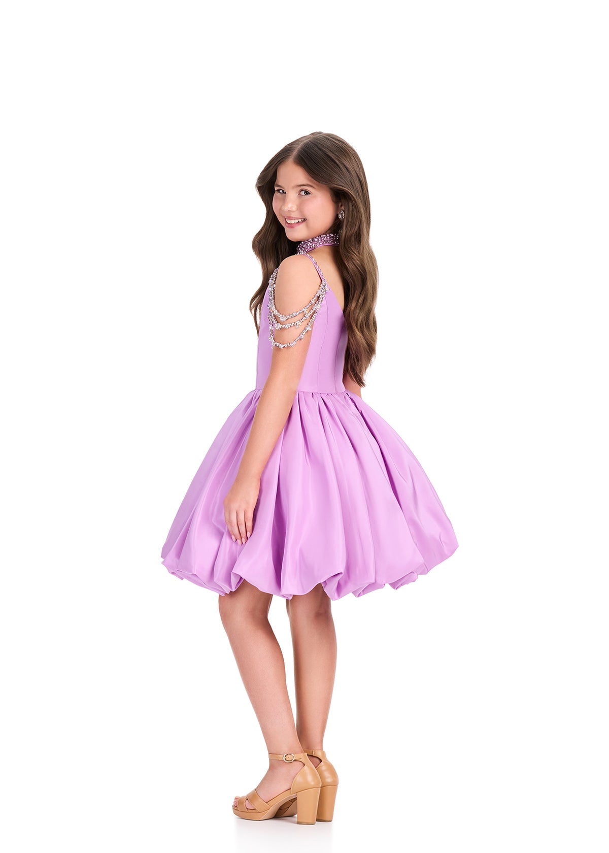 ASHLEYlauren 8397 girls short dress flared skirt